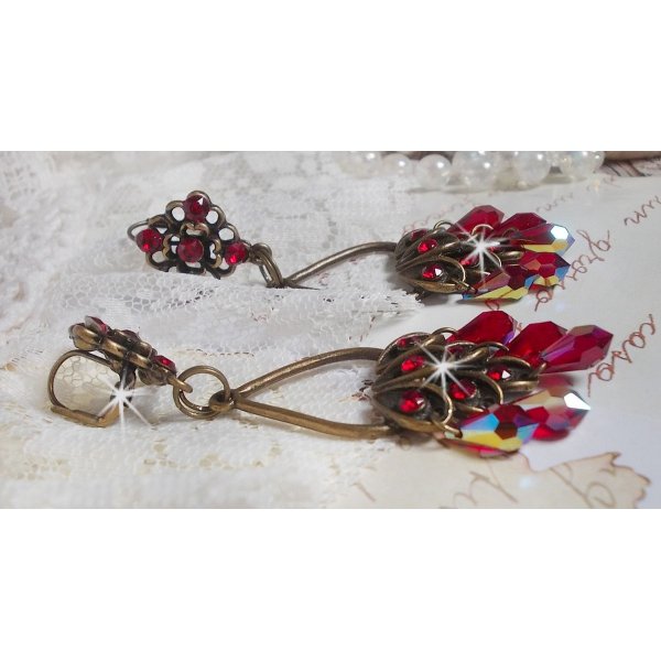 BO Irresistible Ruby Collection gemonteerd op kandelaars met Swarovski kristallen