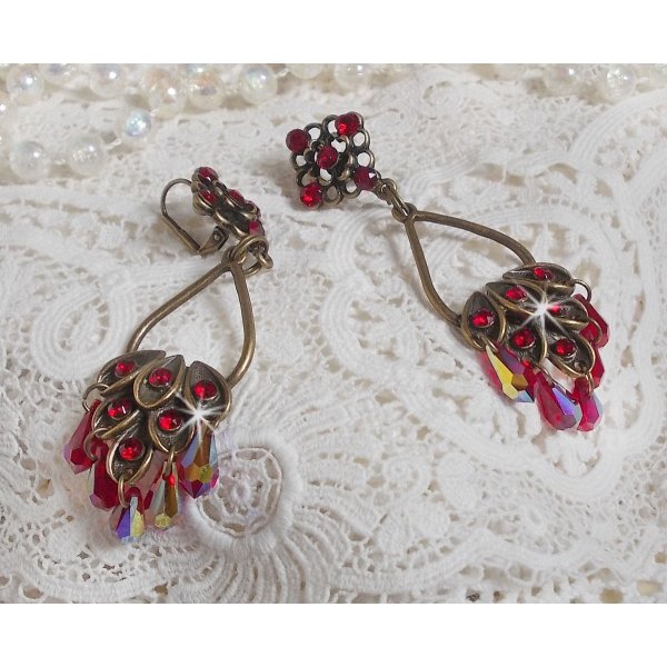 BO Irresistible Ruby Collection gemonteerd op kandelaars met Swarovski kristallen