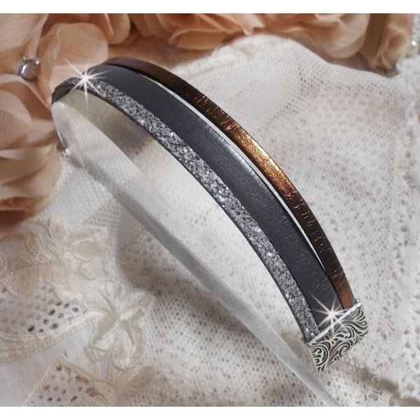 Bracelet Arnaud Homme avec des lacets de cuir et un fermoir aimant&eacute;