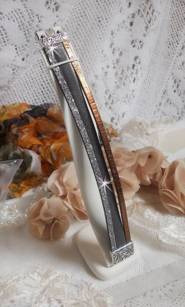 Bracelet Arnaud Homme avec des lacets de cuir et un fermoir aimant&eacute;