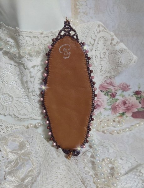 Romance manchet armband geborduurd met vintage stijl mahonie parels en rocailles