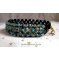Fonkelende Aurora armband met zwarte facetten en gekleurde tollen in Swarovski kristal