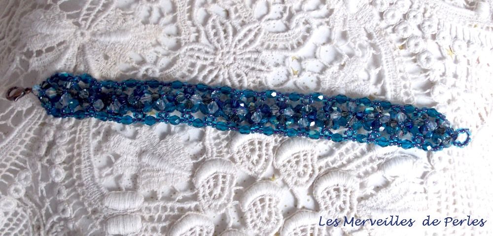 Belle de Nuit armband met bohemian glasfacetten en Swarovski kristallen tolletjes