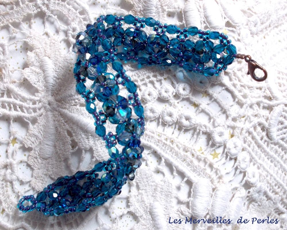 Belle de Nuit armband met bohemian glasfacetten en Swarovski kristallen tolletjes