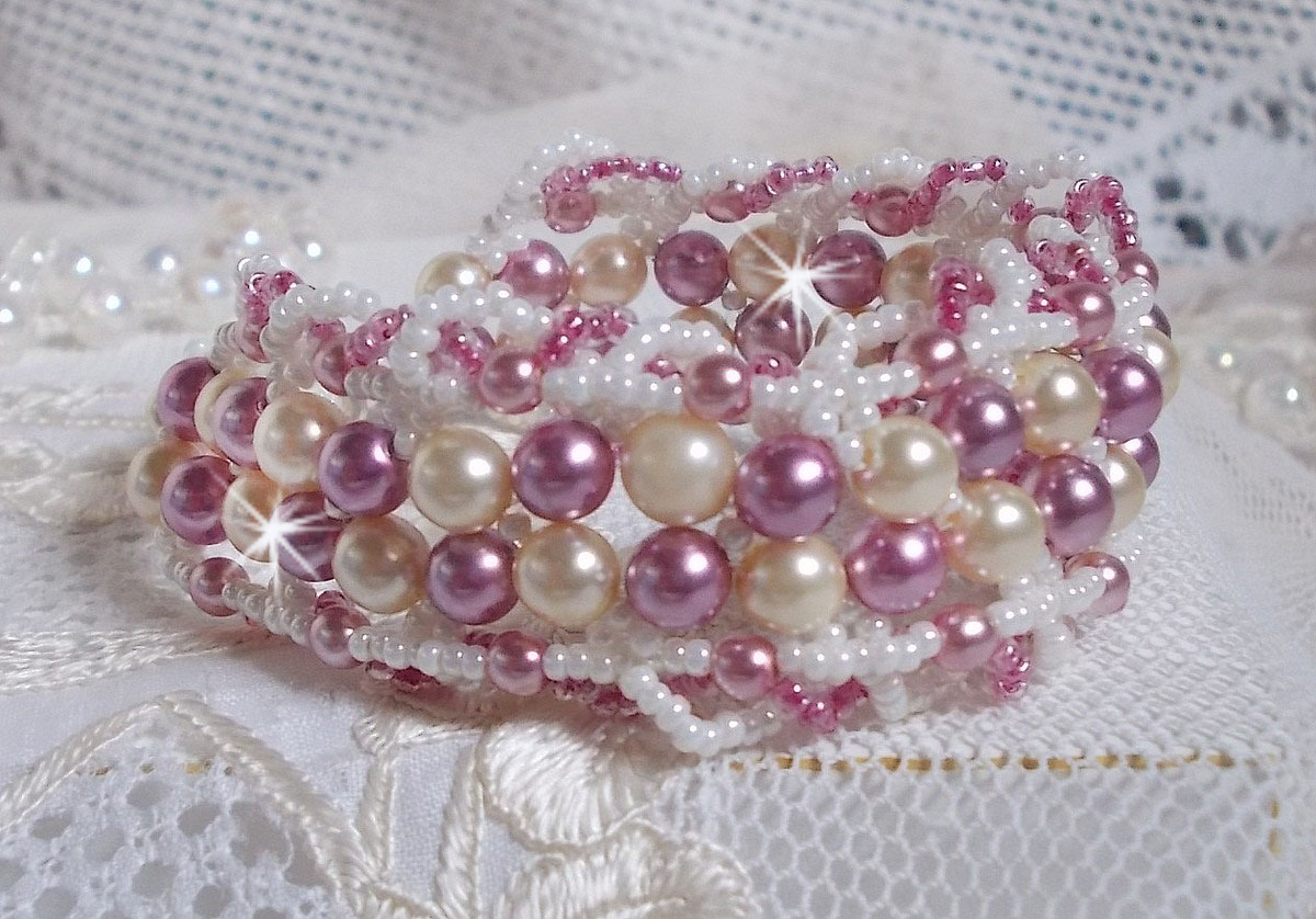 Ontspanningsarmband met Swarovski kristallen parels
