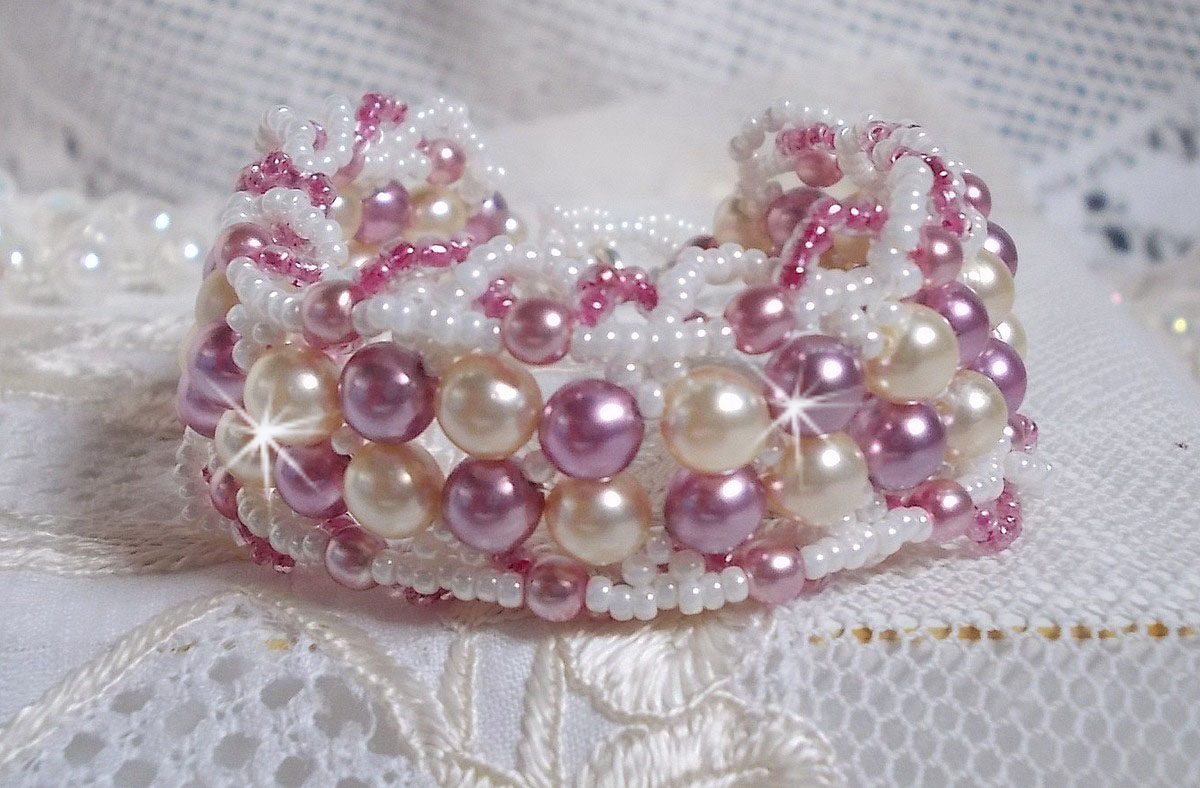 Ontspanningsarmband met Swarovski kristallen parels