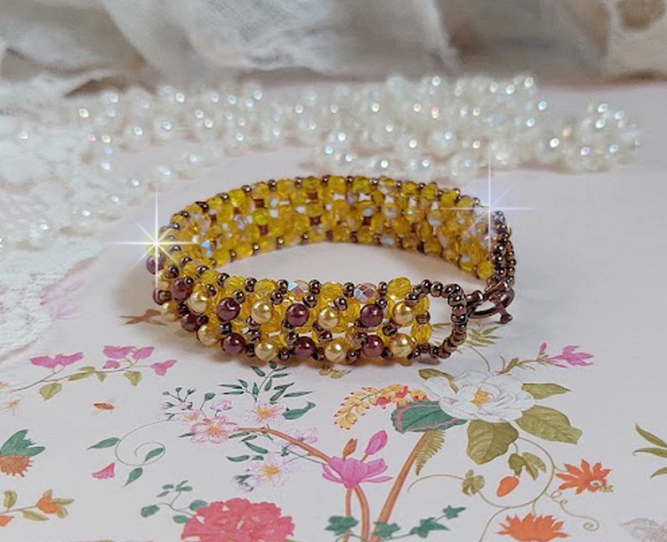 Soleil kralenarmband met glazen kralen en facetten