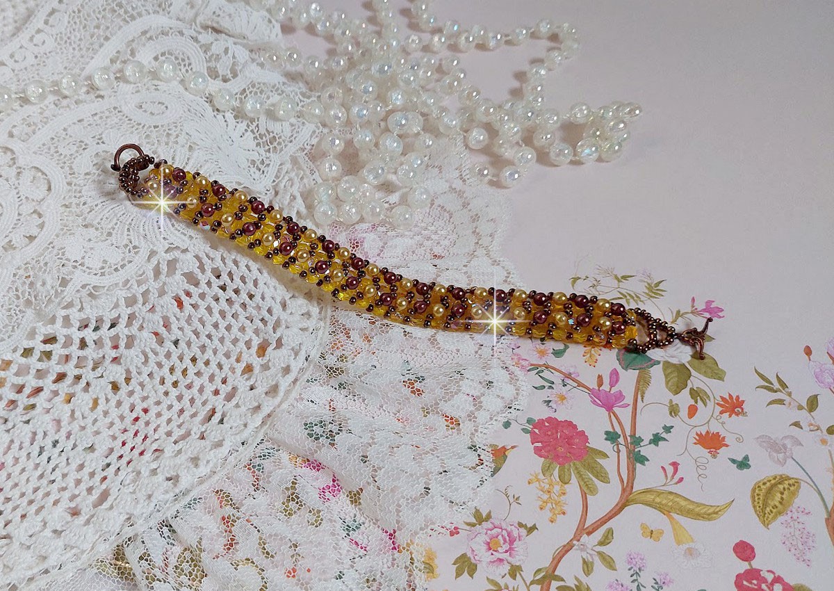 Soleil kralenarmband met glazen kralen en facetten