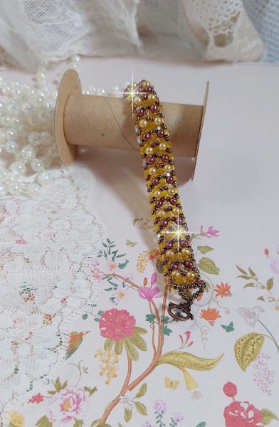 Soleil kralenarmband met glazen kralen en facetten