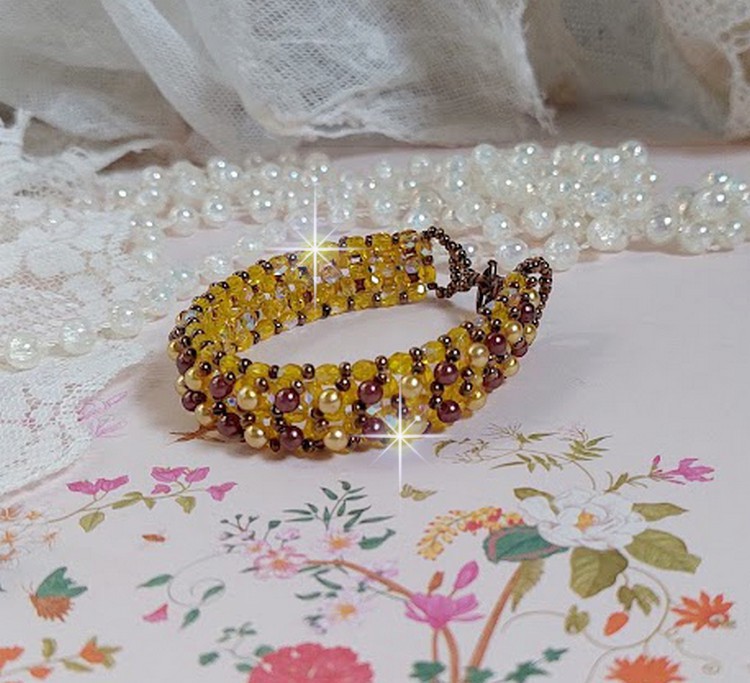 Soleil kralenarmband met glazen kralen en facetten