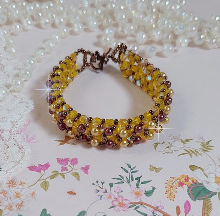 Soleil kralenarmband met glazen kralen en facetten