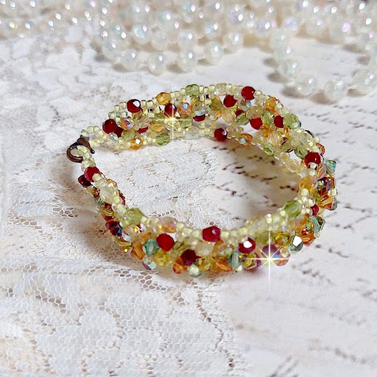 Provençaalse armband met Swarovski kristallen tollen en facetten