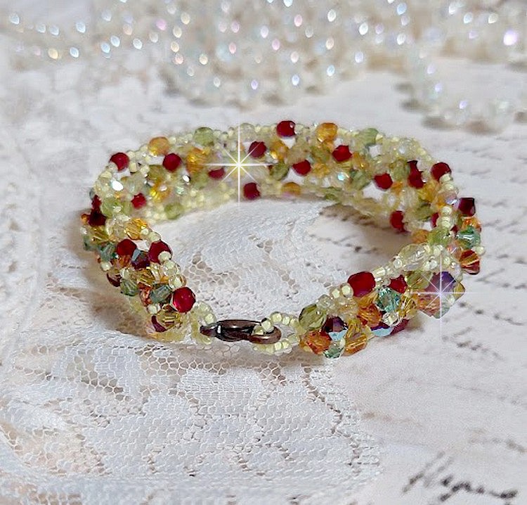 Provençaalse armband met Swarovski kristallen tollen en facetten