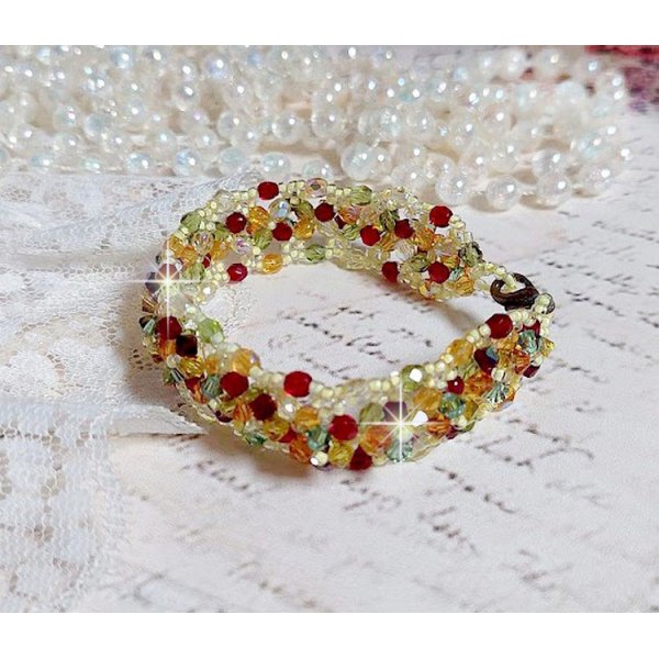 Provençaalse armband met Swarovski kristallen tollen en facetten