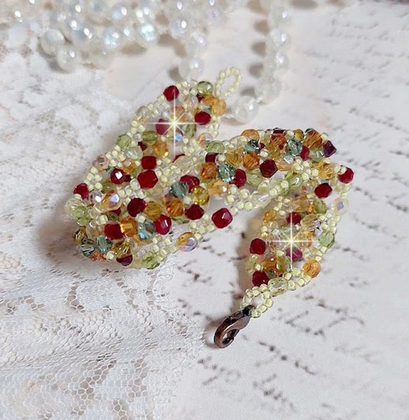 Provençaalse armband met Swarovski kristallen tollen en facetten