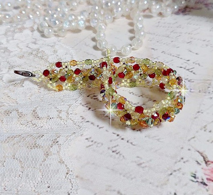 Provençaalse armband met Swarovski kristallen tollen en facetten