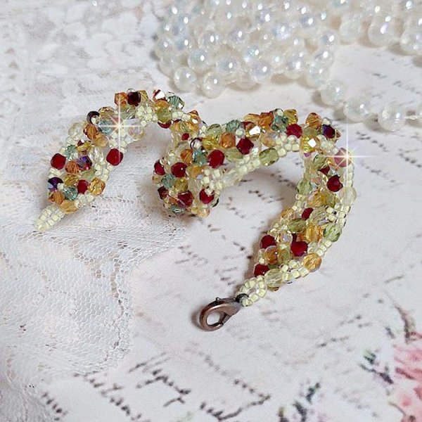 Provençaalse armband met Swarovski kristallen tollen en facetten