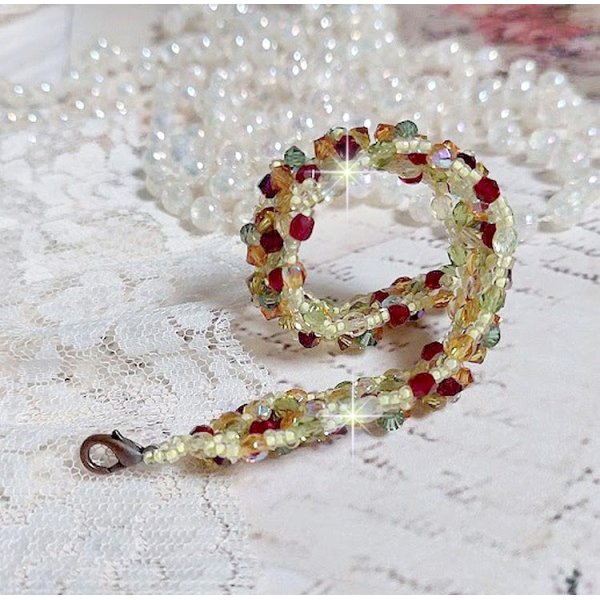 Provençaalse armband met Swarovski kristallen tollen en facetten
