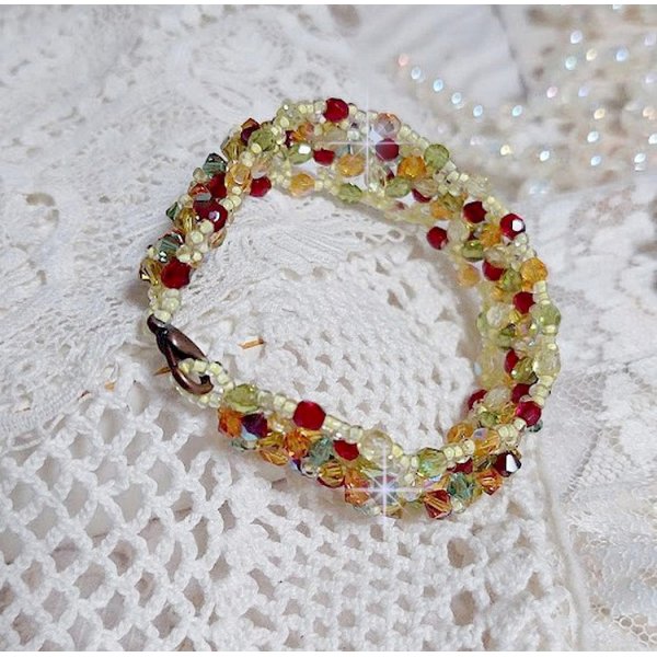 Provençaalse armband met Swarovski kristallen tollen en facetten