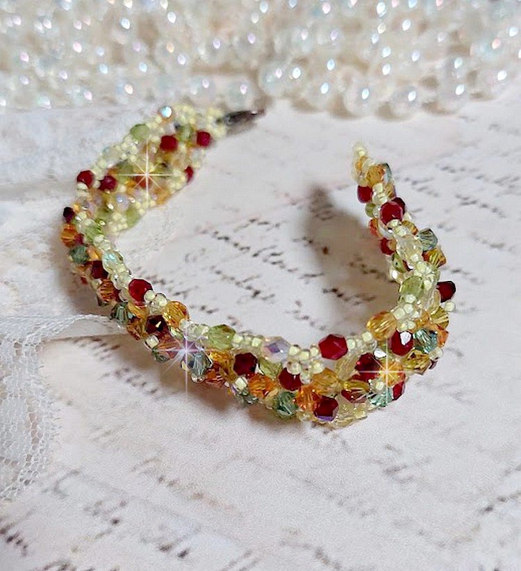Provençaalse armband met Swarovski kristallen tollen en facetten