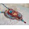 Bel'Art slabbetjesketting met jaren 50 hars cabochon, rocailles en Swarovski kristallen parels 