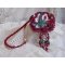 Ketting Enchantement d'Automne geborduurd met Bordeauxse parels, kant, diverse parels en rocailles