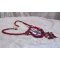 Ketting Enchantement d'Automne geborduurd met Bordeauxse parels, kant, diverse parels en rocailles