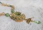 Garden Party ketting geborduurd met een Groen Boheems Kristal, Swarovski kralen en Miyuki rocailles.