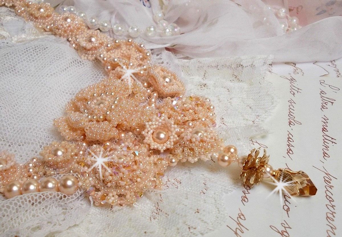 Idylle Beauté Haute-Couture ketting, alleen maar Swarovski-parels en rocailles. 