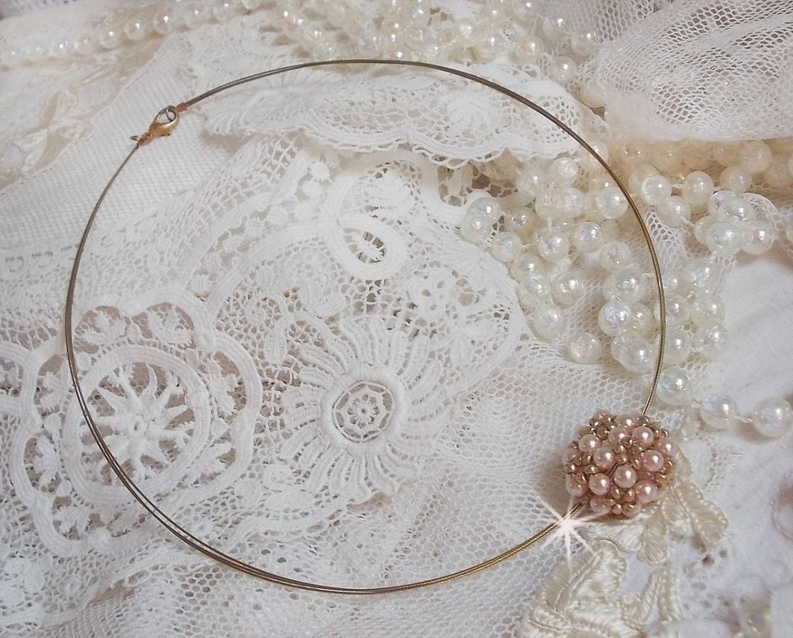 Parel bal hanger ketting met Swarovski kristallen parels