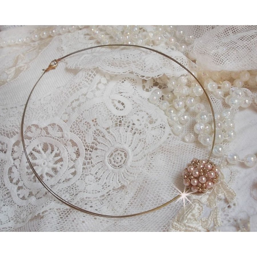 Parel bal hanger ketting met Swarovski kristallen parels
