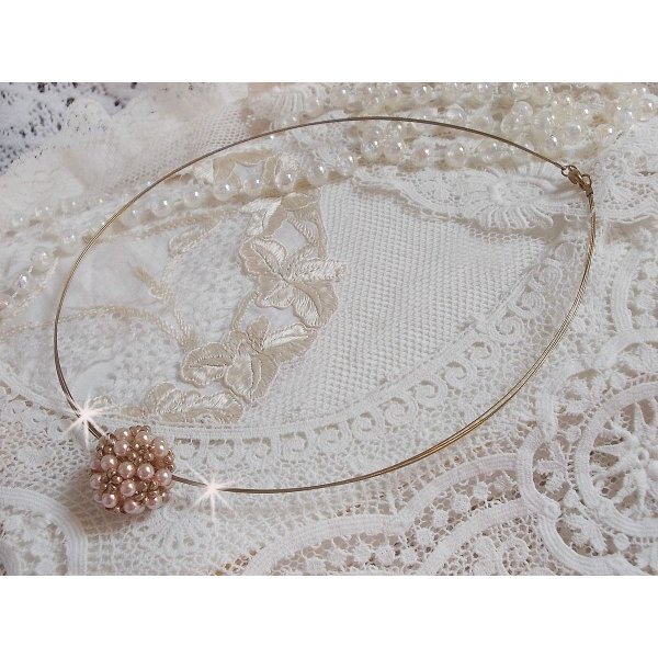 Parel bal hanger ketting met Swarovski kristallen parels