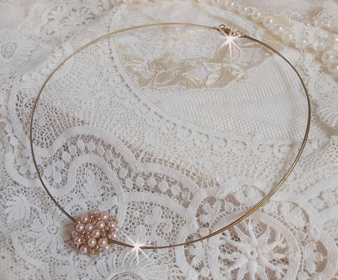 Parel bal hanger ketting met Swarovski kristallen parels