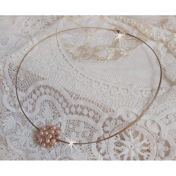 Parel bal hanger ketting met Swarovski kristallen parels