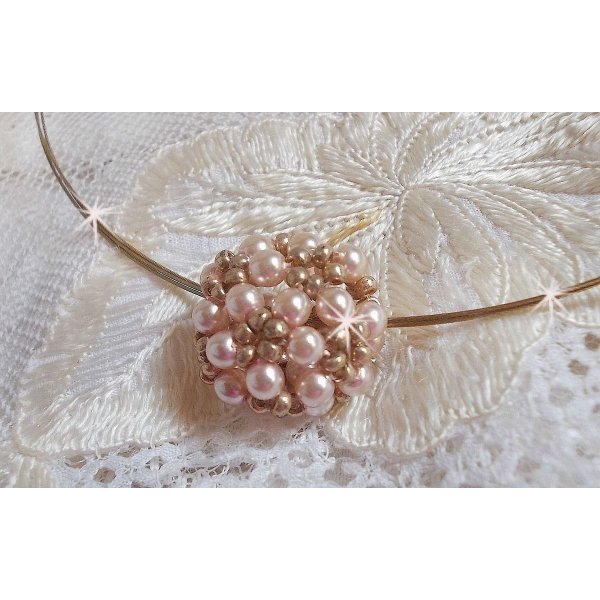 Parel bal hanger ketting met Swarovski kristallen parels
