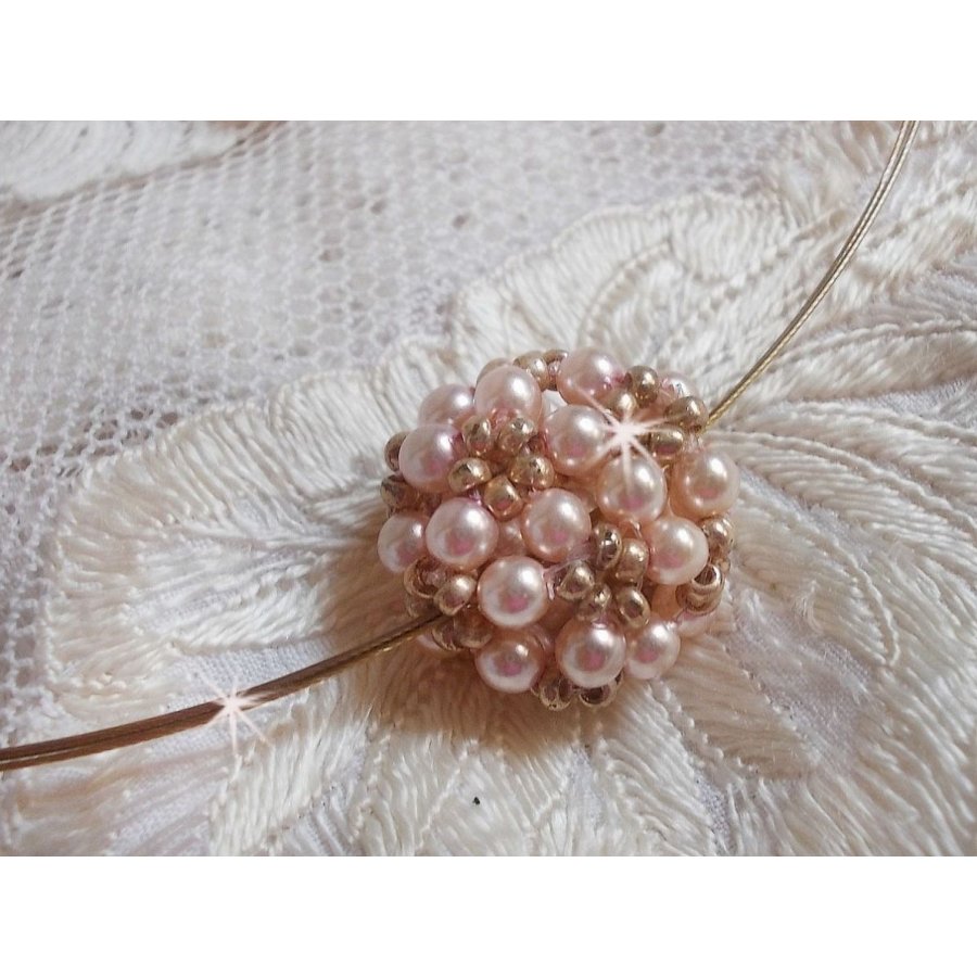 Parel bal hanger ketting met Swarovski kristallen parels