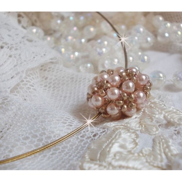 Parel bal hanger ketting met Swarovski kristallen parels