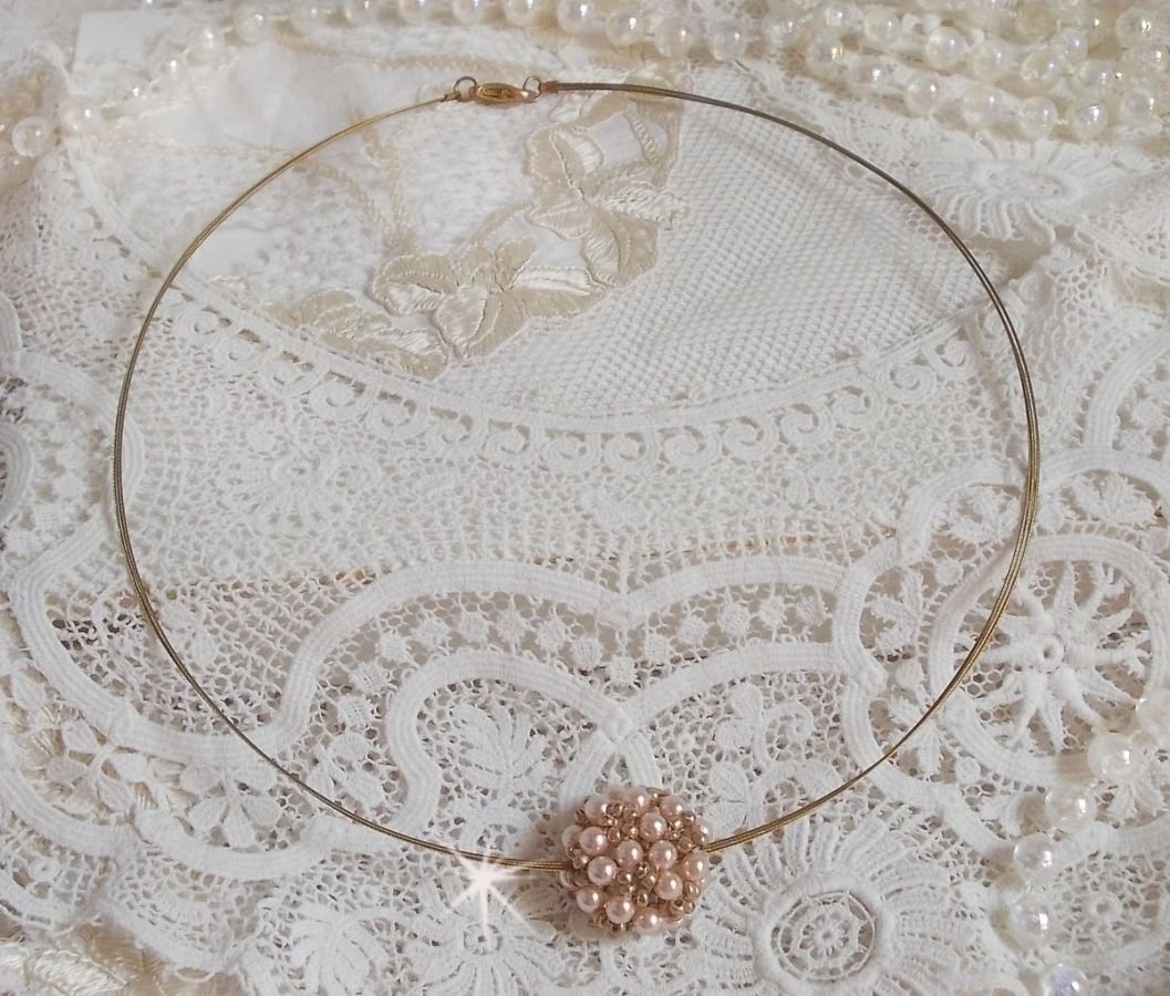 Parel bal hanger ketting met Swarovski kristallen parels