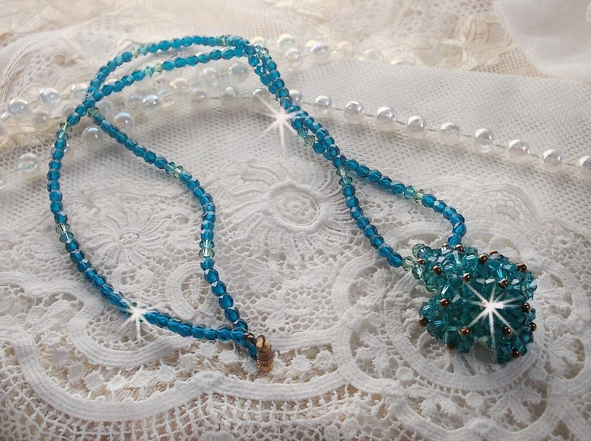 Smaragd hanger ketting met Swarovski kristallen spinners en facetten