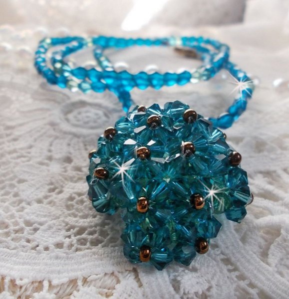 Smaragd hanger ketting met Swarovski kristallen spinners en facetten