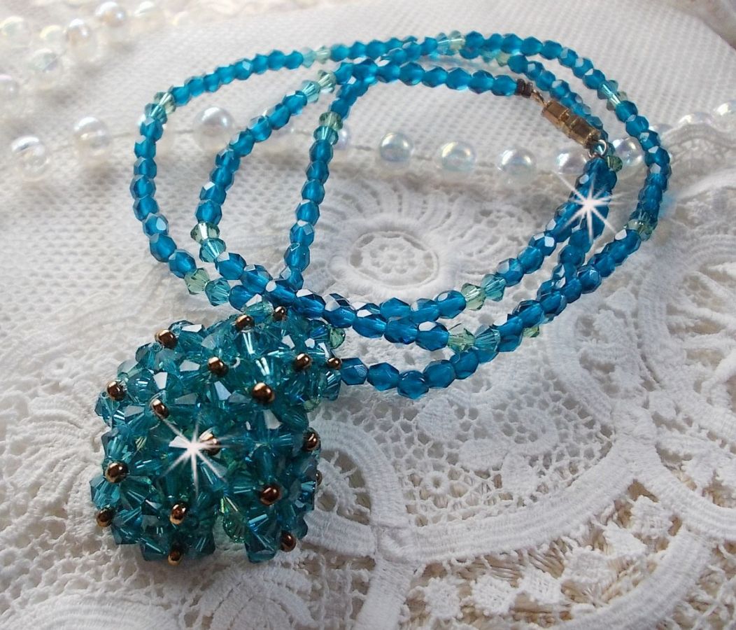 Smaragd hanger ketting met Swarovski kristallen spinners en facetten