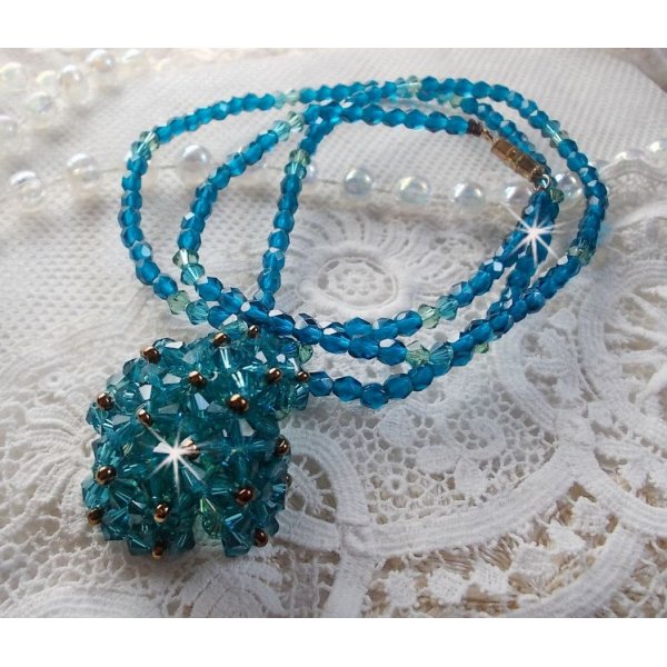 Smaragd hanger ketting met Swarovski kristallen spinners en facetten