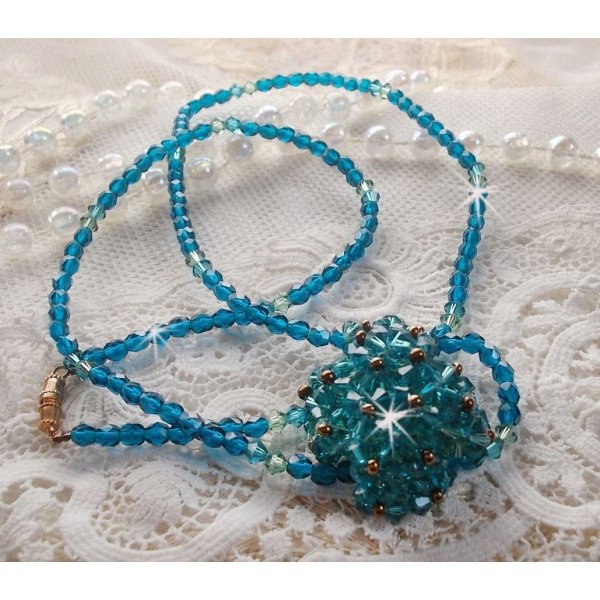 Smaragd hanger ketting met Swarovski kristallen spinners en facetten