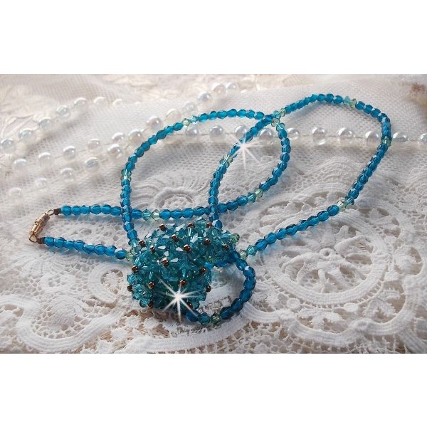 Smaragd hanger ketting met Swarovski kristallen spinners en facetten