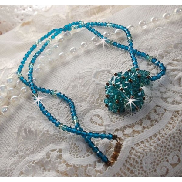 Smaragd hanger ketting met Swarovski kristallen spinners en facetten