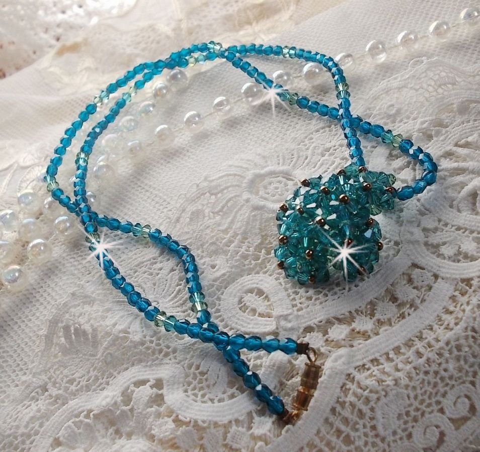 Smaragd hanger ketting met Swarovski kristallen spinners en facetten