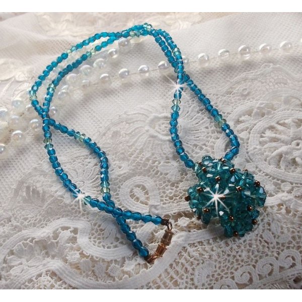 Smaragd hanger ketting met Swarovski kristallen spinners en facetten