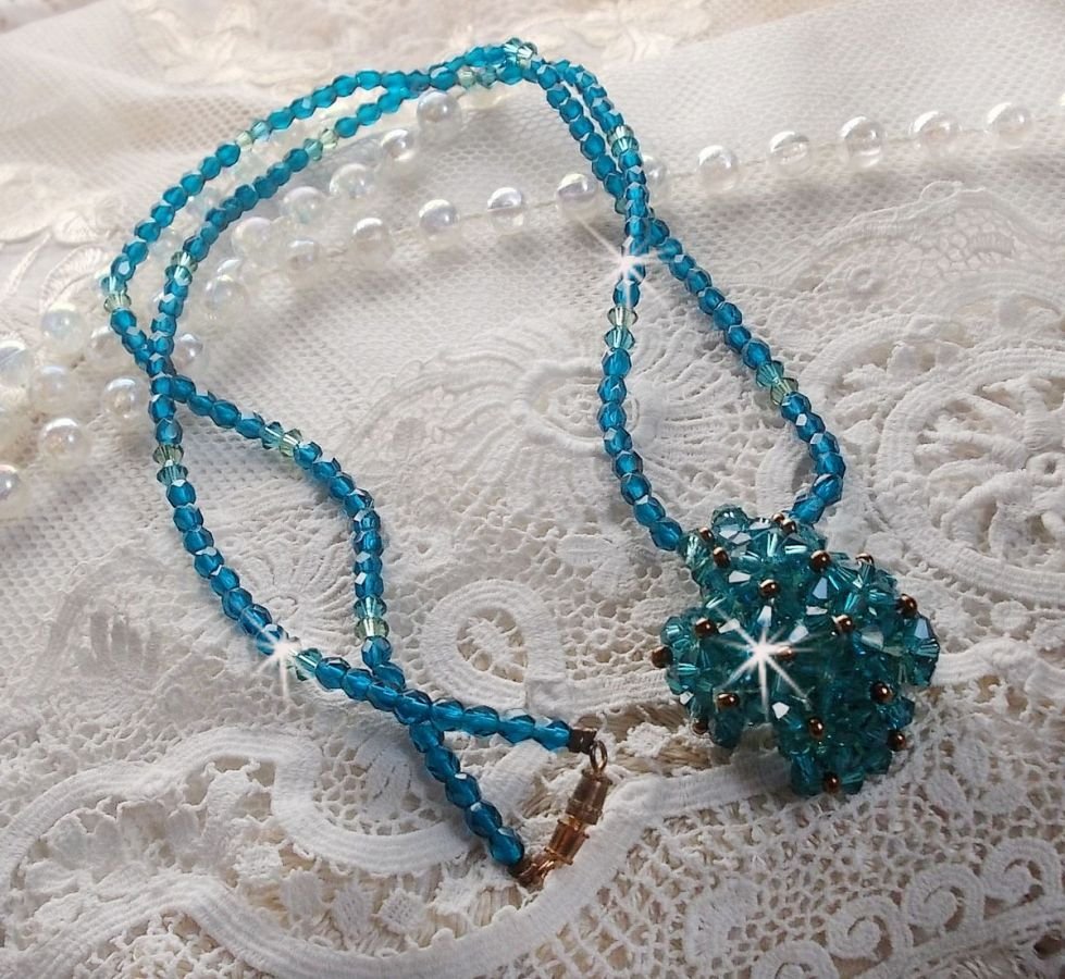 Smaragd hanger ketting met Swarovski kristallen spinners en facetten