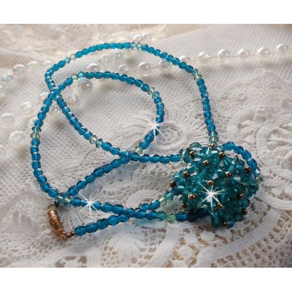 Smaragd hanger ketting met Swarovski kristallen spinners en facetten