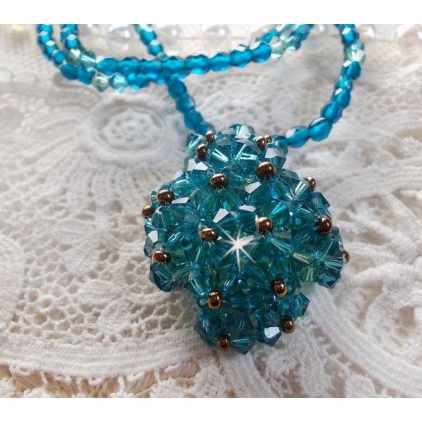 Smaragd hanger ketting met Swarovski kristallen spinners en facetten